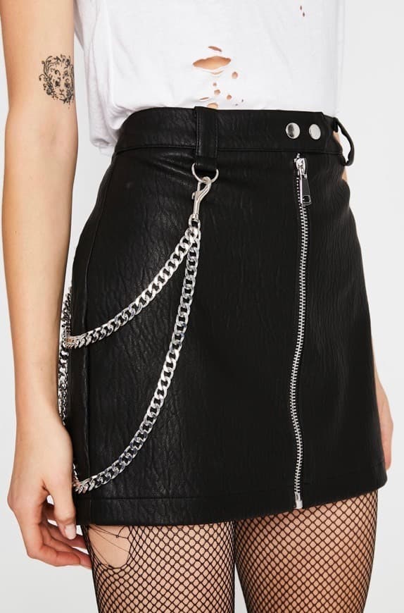 Producto Horoscopez Capricorn Black Vegan Faux Leather Moto Belt Chain ...