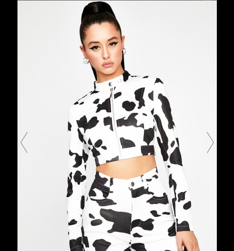 Product Cow Print Crop Jacket