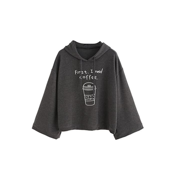 Producto K-youth Mujer Sudaderas Cortas, Letras Mujer Sudaderas con Capucha Manga Larga Sudaderas