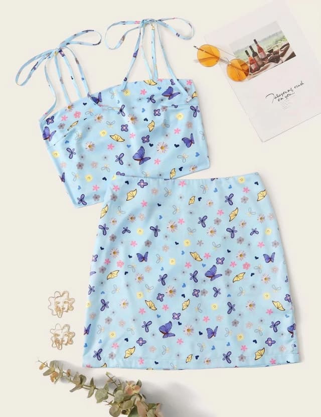 Producto Conjunto baby blue con mariposas 🦋 