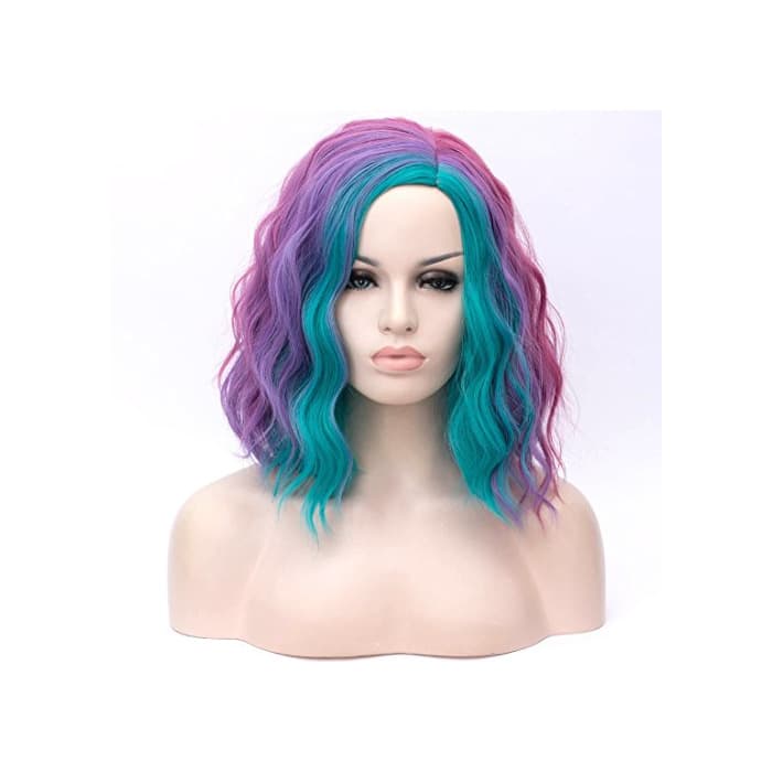 Product ATAYOU Corto Rizado Multi Colores Sintético Cosplay Pelucas Para Mujeres Halloween Y