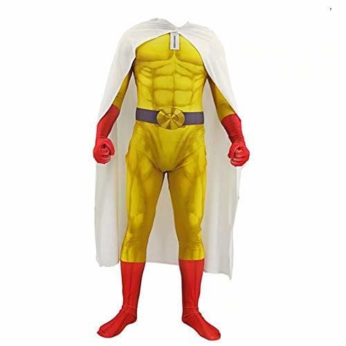 Product Godmoy One Punch Man Costume Saitama Cosplay Jumpsuit Set con Capa Disfraces