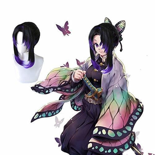 Product Car-tobby Anime Demonio Slayer Kimetsu No Yaiba Kochou Shinobu Estilo Cosplay Peluca