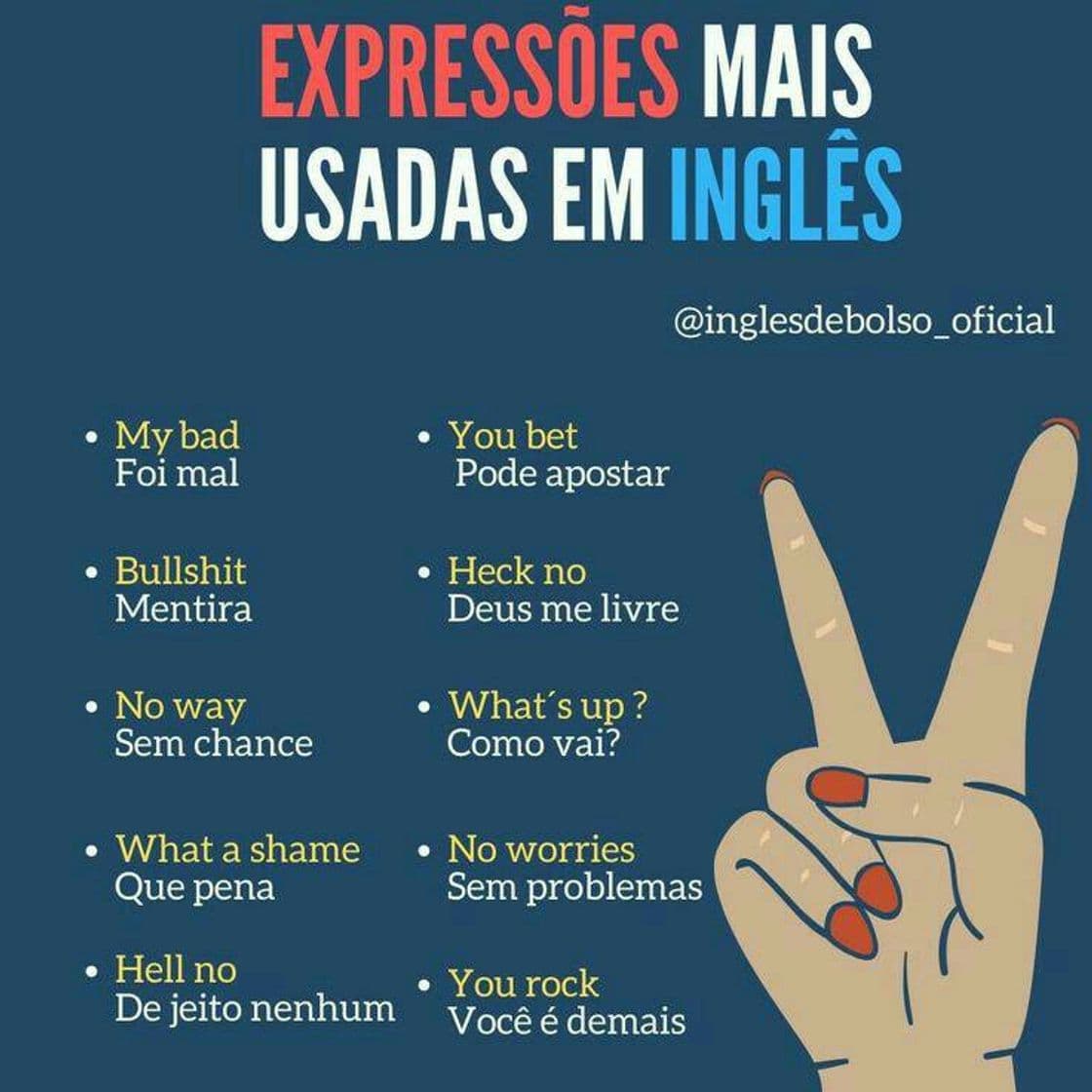 Moda EXPRESSÕES MAIS USADAS NO INGLÊS.