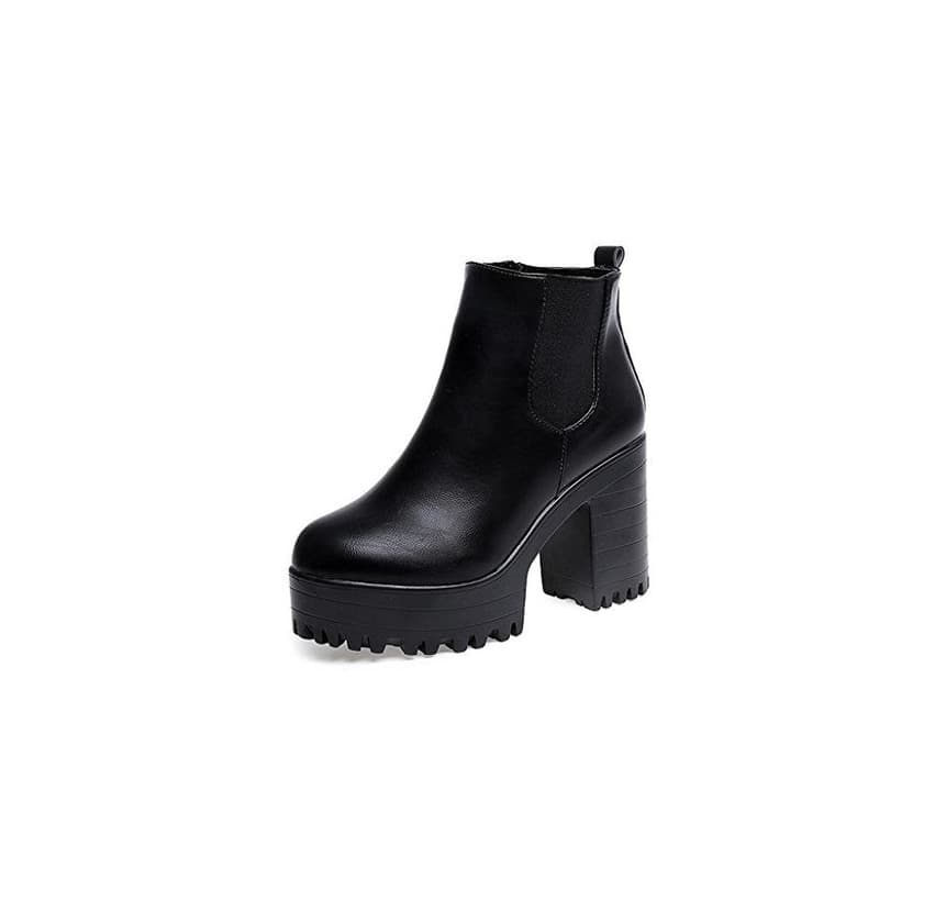 Moda Botas de cuero con plataforma, de Holacha