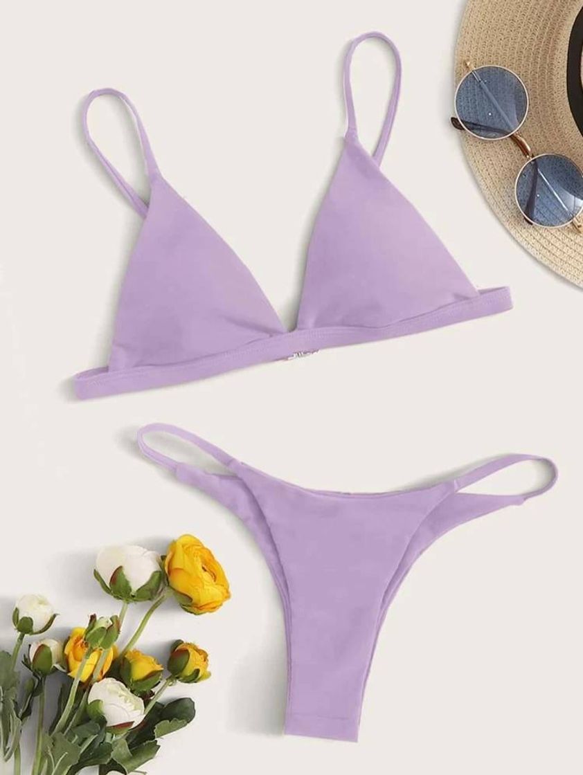 Moda Bikini liso lila 