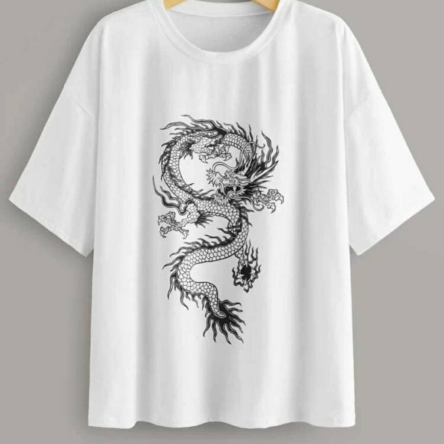 Product Camiseta blanca con DRAGÓN