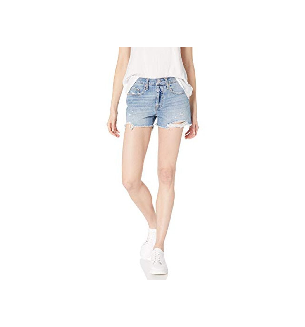 Producto The Drop Sasha Short Vaquero Vintage con Bajos Cortados de Talle Medio