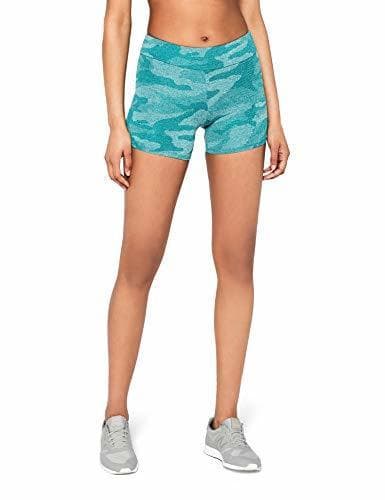 Product Marca Amazon - AURIQUE Short Ciclista de Camuflaje Mujer, Verde