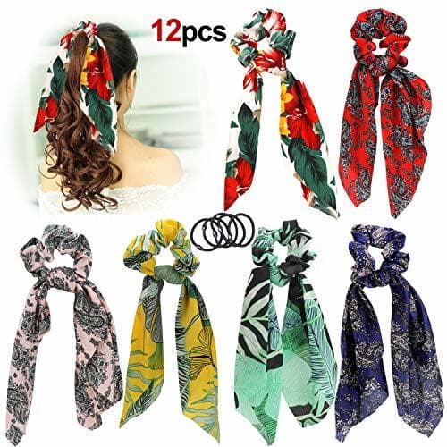 Producto Howaf 12 Piezas saten Scrunchies de Pelo Elásticos De Banda Pelo de