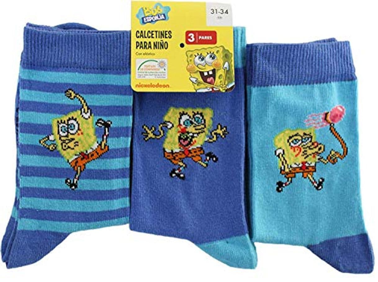 Producto United Labels, Comicsocke Spronge Bob, 3 pares,Azul Turquesa,23-38 - azul turquesa, 31