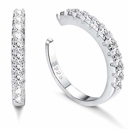 Product Milacolato 925 CZ de Plata Esterlina Pave Ear Cuffs Aretes Pequeños para