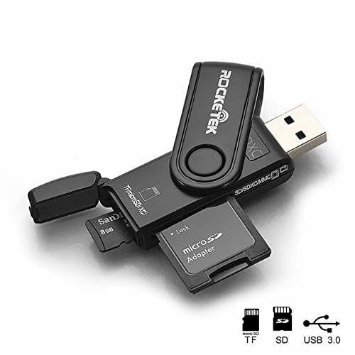 Producto Rocketek Mini USB 3.0 Memory Card Reader/Writer with 2 Slots for SD/SDXC/SD