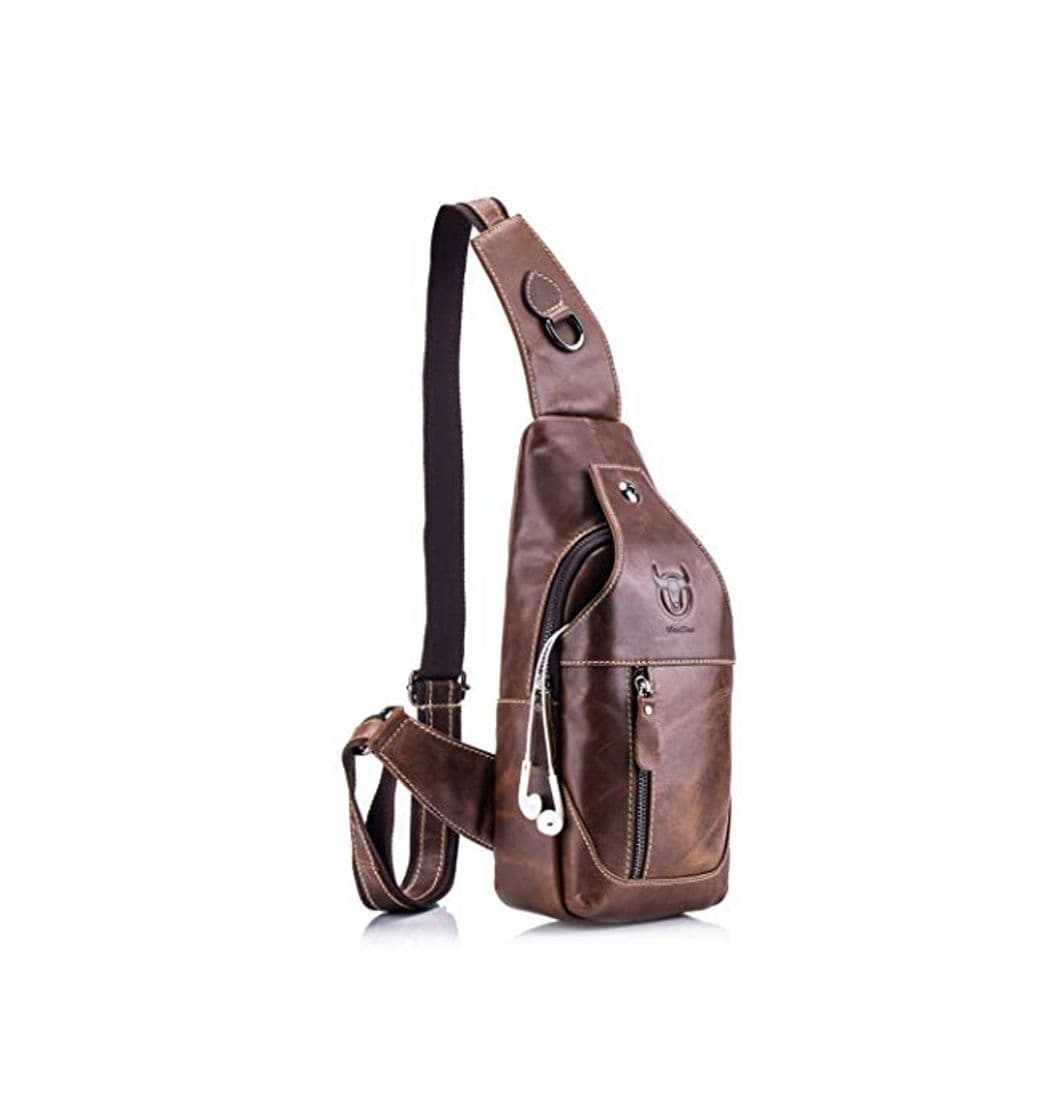 Producto WeeDee - Bolso Hombre Pequeña Piel, Mochila de Cuero Autentico, Bolsos de