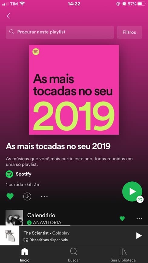 Canción mais tocadas no meu 2019