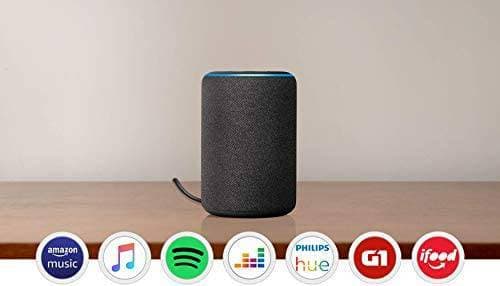 Fashion Echo (3ª geração) - Smart Speaker com Alexa - Cor Preta

