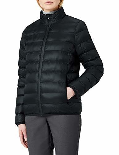 Product Marca Amazon - MERAKI Chaqueta de Plumas Cuello Alto Mujer, Negro