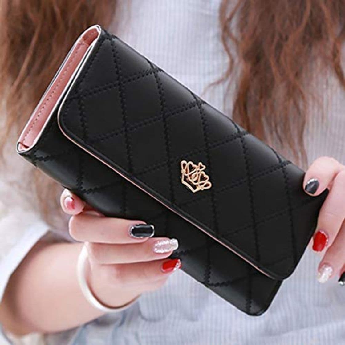 Producto Deniseonuk Comfortable Crown Women Long Wallets PU Leather Hand Bag Fashion Girl Moneybag Portable Ladies Purse Female Handbag