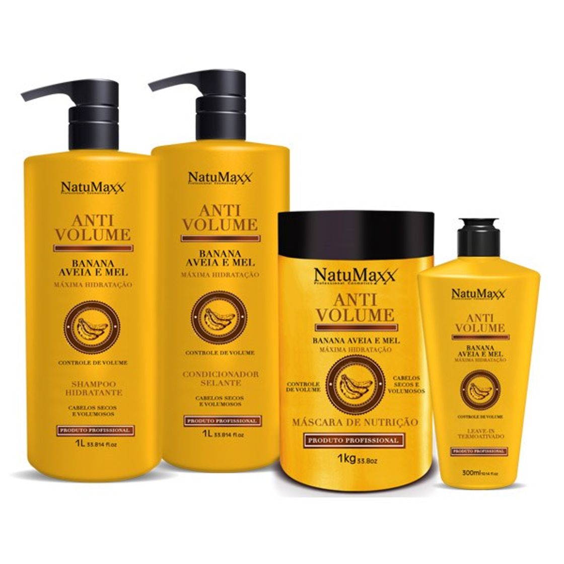 Moda Combo Anti volume Profissional - Shampoo 1L + Condicionador 1L ...