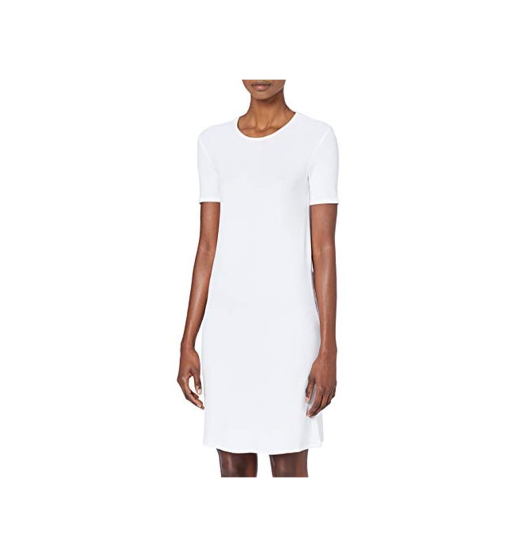 Product Marca Amazon - MERAKI Vestido Camiseta Slim Fit Mujer, Blanco