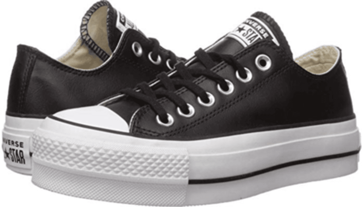 Moda Converse Chuck Taylor CTAS Lift Clean Ox, Zapatillas para Mujer, Negro