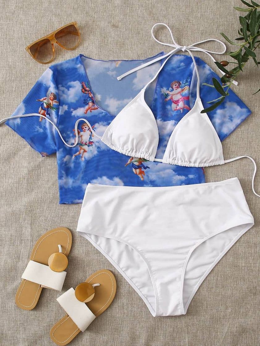 Product Tankini con estampado angeles