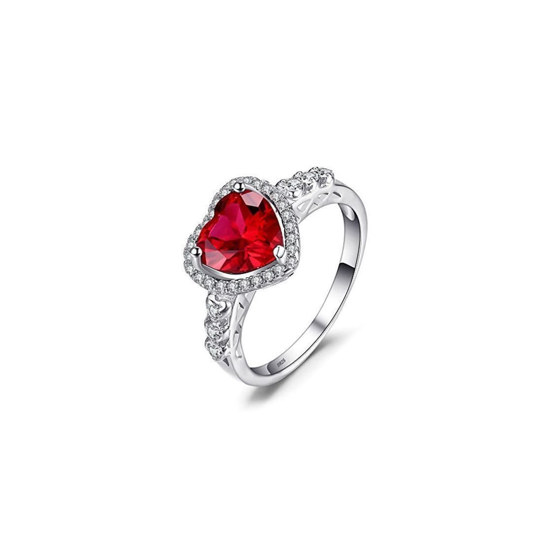 Producto JewelryPalace Anillo con rubí en forma de corazón Plata de ley 925