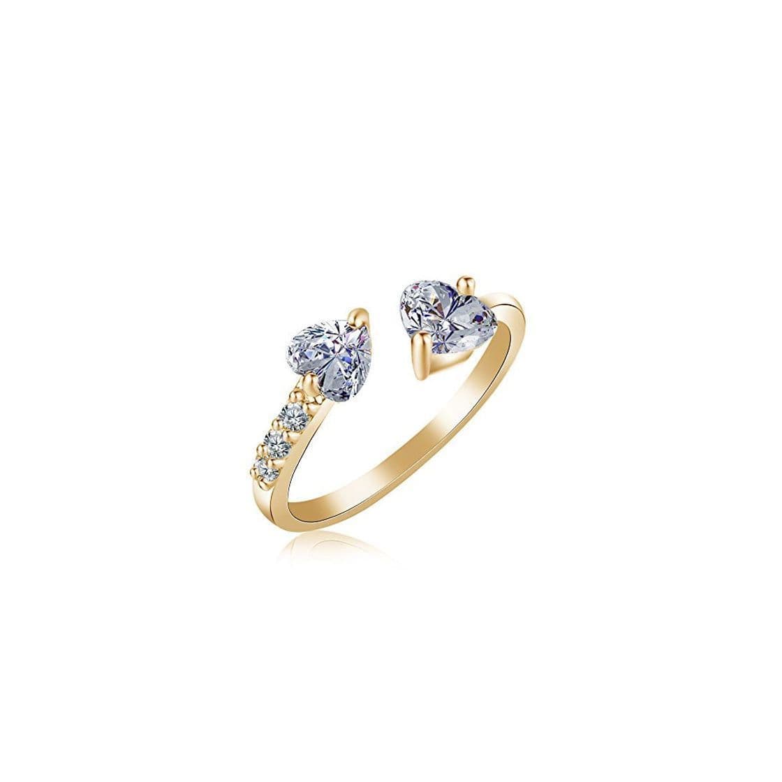 Moda YAZILIND chapado en oro exquisito corte de zirconia cubicos chispeantes ajustable anillo