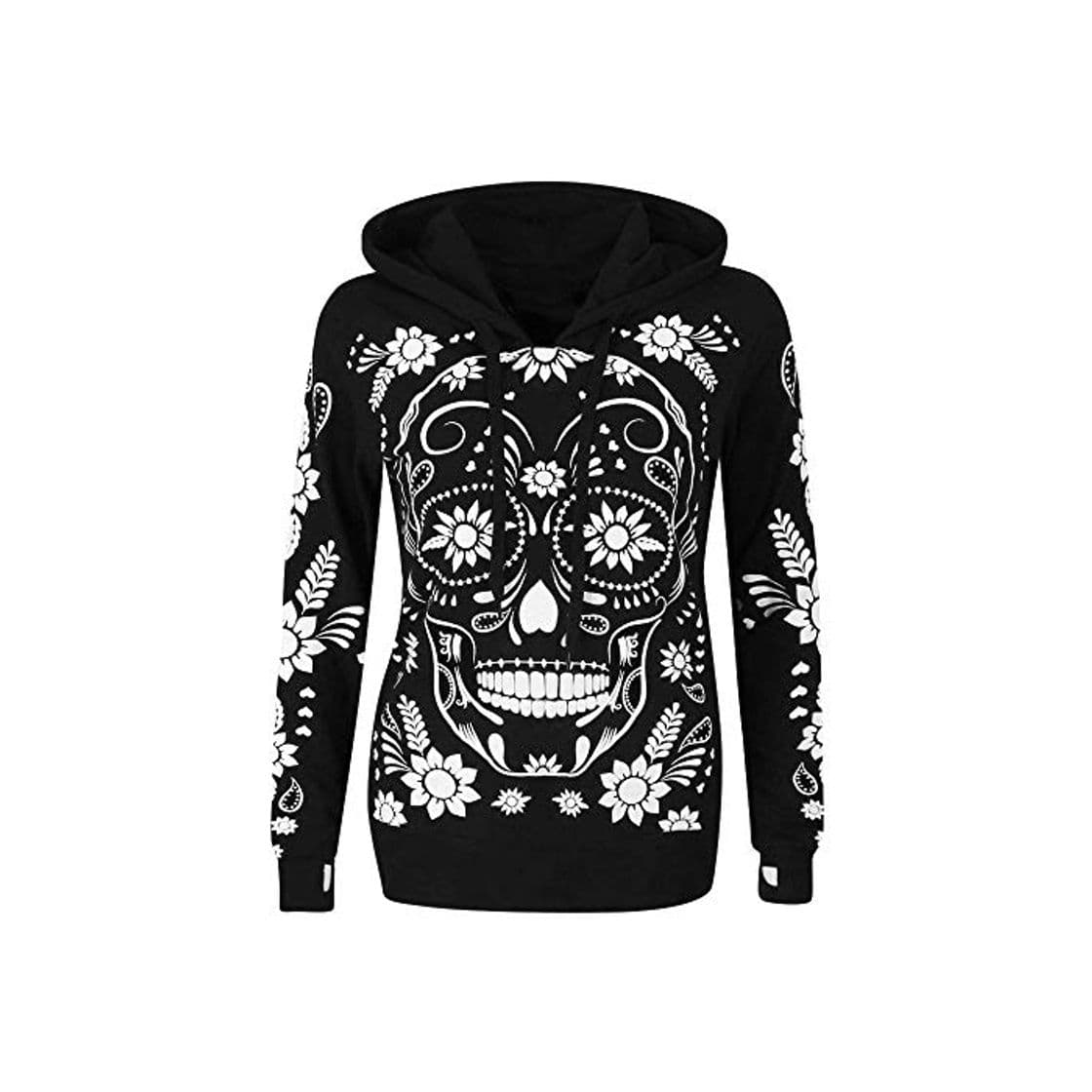 Producto K-youth Moda para Mujer Impresión de Calavera Suelta de Manga Larga Sudaderas