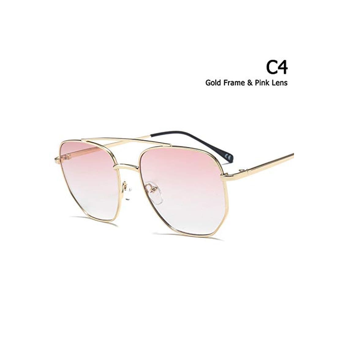 Product ZHRDRJB Gafas De Sol Mujeres Moda Marco Poligonal De Metal Estilo Vintage Gafas Redondas Degradado Diseño De Marca Gafas De Sol Oculos De Sol Rosa Espejo Degradado