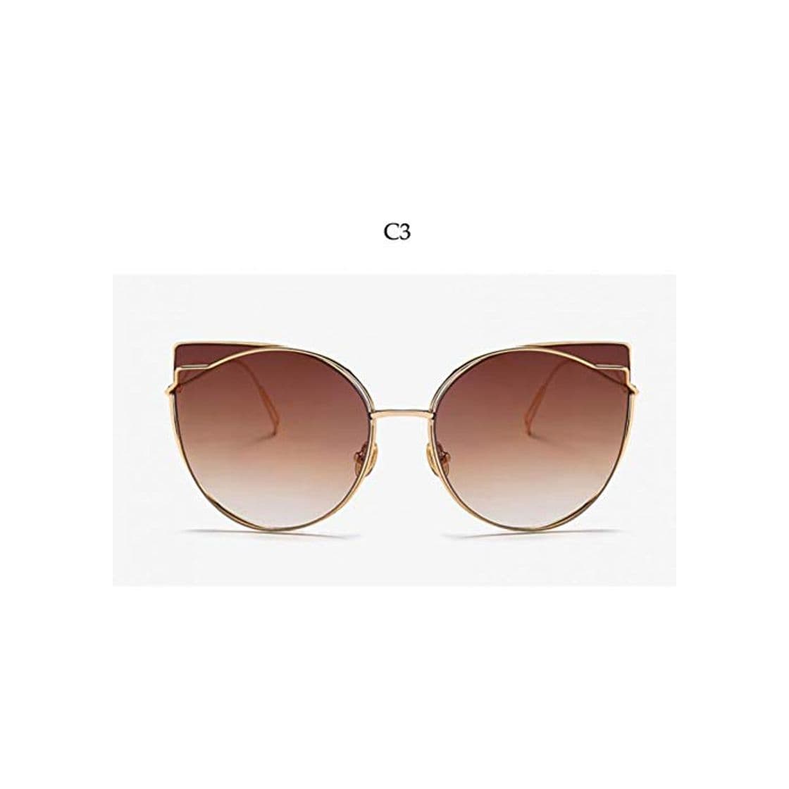 Product HYUHYU Gran Ojo De Gato Diseñador De La Marca Vintage Oro Rosa Espejo Gafas De Sol para Mujeres Gafas De Sol De Gran Tamaño Reflectantes Hembra Oculos