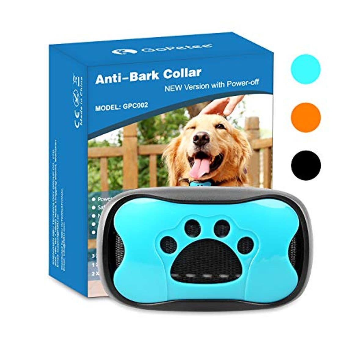 Product GoPetee Collar Antiladridos para Perros Pequeños Medianos y Grandes Sin Choque Collar Adiestramiento Perros con Sonidos y Vibraciones Audibles Chip Avanzado con 7 Nieveles de Sensibilidad Ajustables