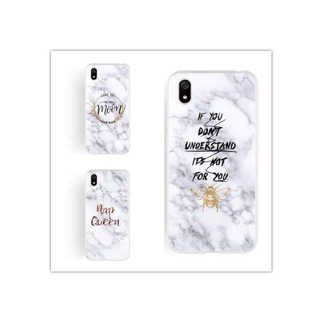 Producto CUAgain 3 X Funda para Huawei Y5 2019 Silicona Dibujos Motivo Mármol