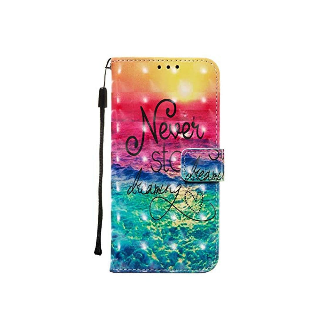 Producto CUAgain Funda Compatible con Samsung Galaxy A20e 2019 3D Glitter Piel Cuero