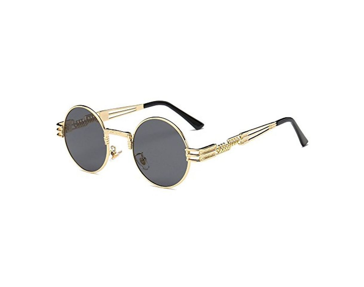 Product BOZEVON Estilo retro de Steampunk inspiró las gafas de sol redondas del