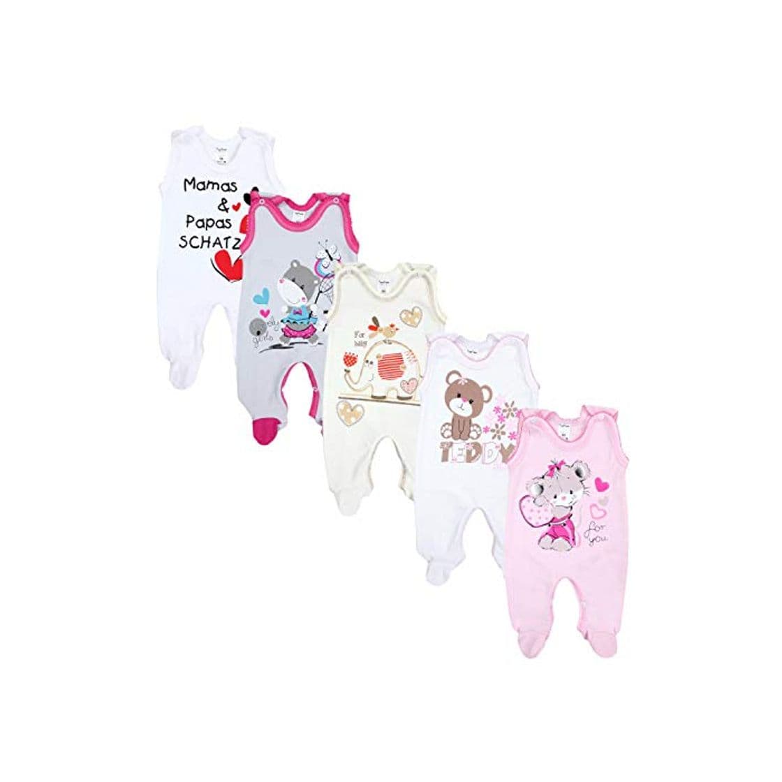 Product TupTam Peleles Estampados para Bebés, Paquete de 5 uds, Niña 2, 9-12