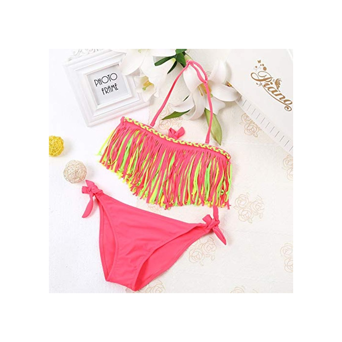 Product GUOZI Bikini Bikini para niños Traje de baño para niñas Conjuntos de baño para niños Traje de baño con Borla Traje de baño para niños Bikinis Conjunto para bebés Nuevo