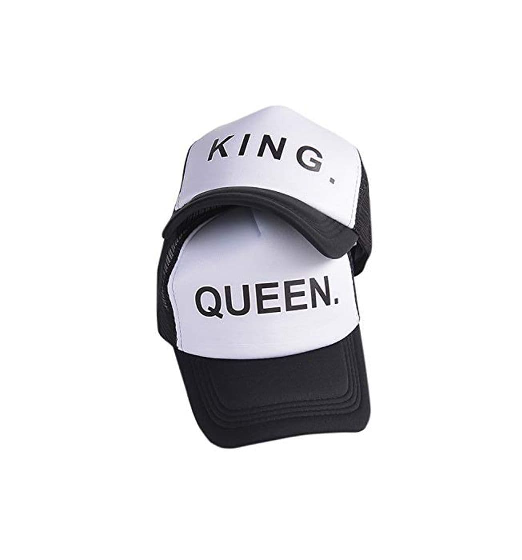 Product Sombrero De Bombardero De Regalo para Hombres De Pareja De King Queen Que Combina con Chapeau Diario Negro One Size