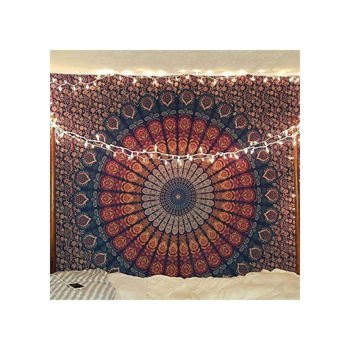 Home Multi-colored Mandala Tapestry Indian Wall Hanging, Bedsheet, Coverlet Picnic Beach Sheet, Superior