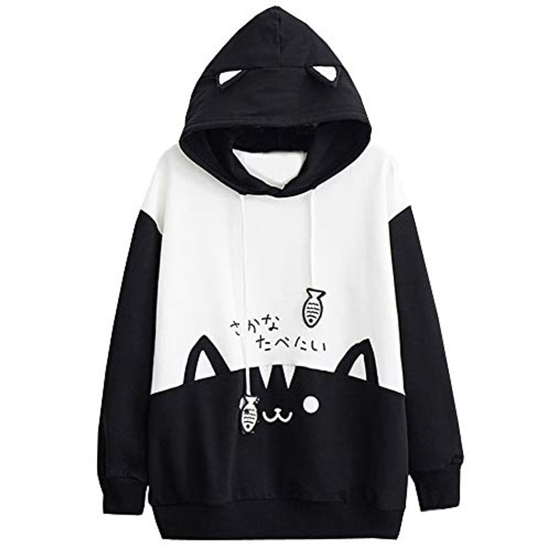 Fashion Lenfesh Sudadera con Orejas de Gato Casual Manga Larga Kawaii Sudaderas Adolescentes