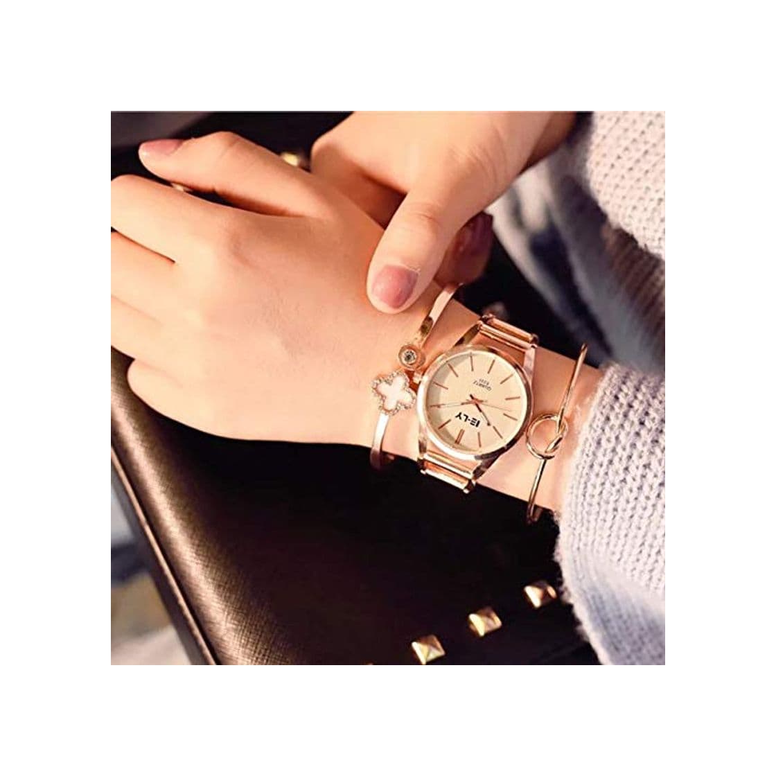 Juego TCEPFS 3 unid Top Brand Women Watches Fashion Party Ladies Watch Reloj