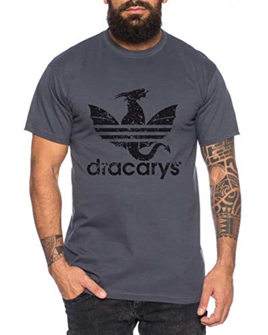 Moda Dracarys - Camiseta de Hombre Targaryen Thrones Game of Stark Lannister Baratheon