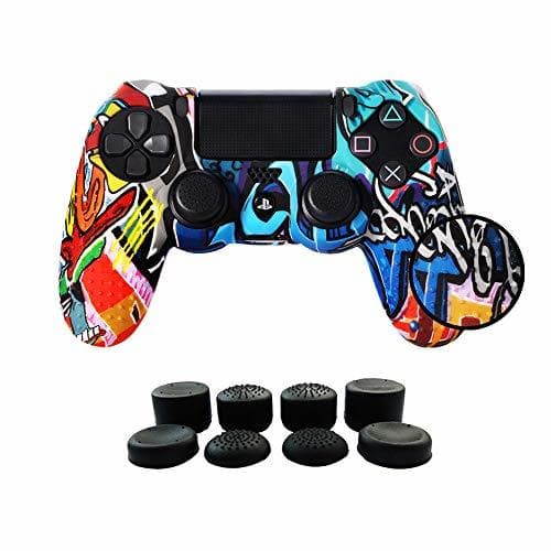 Lugar JANESAL Funda para Cubrir el Mando de PS4 con 8 Grips para