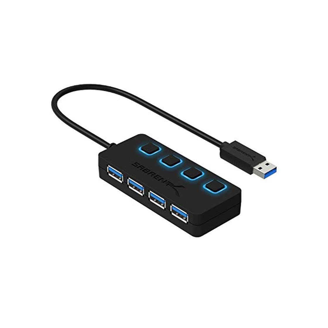 Electronic Sabrent Concentrador USB 3.0 con 4 Puertos con interruptores de alimentación Individuales