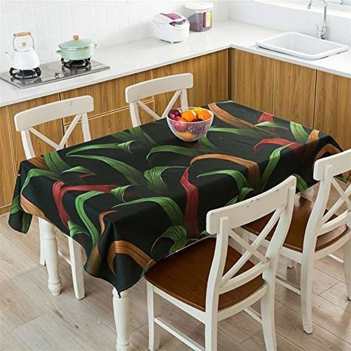 Product Hong-wei Pantalla casa Mantel Tropic Banana Leaf Impermeable Mantel Toalha De Mesa