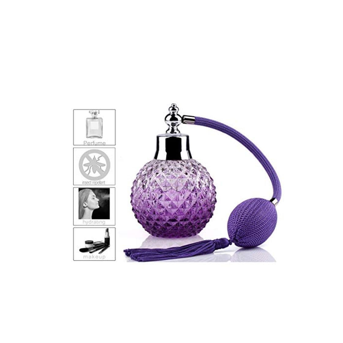 Producto H&D Crystal Vintage Perfume Botella atomizador de repuesto morado