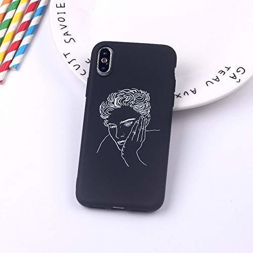 Producto KESHOUJI Black Sexy Art Rose Lover Harajuku Aesthetics Soft Silicone Candy Phone