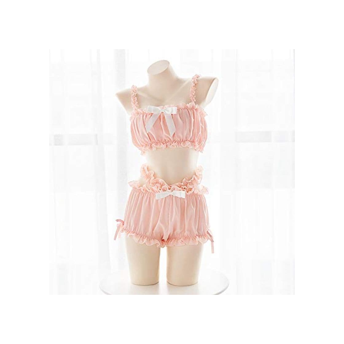 Product TWGDH Lolita japonés Lindo de la Ropa Interior con Volantes Chaleco Sujetador y Panty Conjunto de Ropa Interior de Encaje bebés Fija Fresca seducive lencería de Kawaii de la técnica