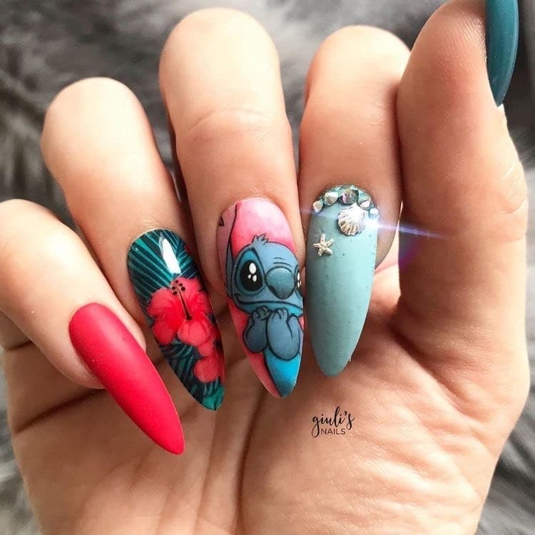 Moda Unha stitch 🤍🦕