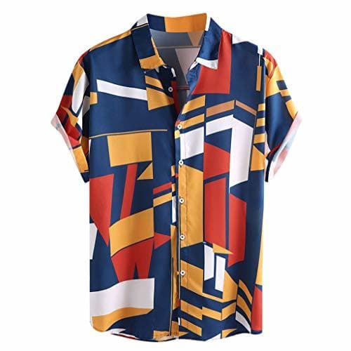 Producto LUNULE VENMO Funky Camisa Hawaiana Señores Manga Corta Bolsillo Delantero Impresión de